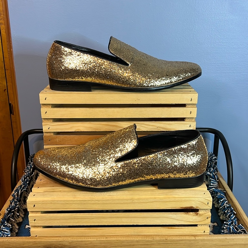 Amali Golden Loafers Size 11